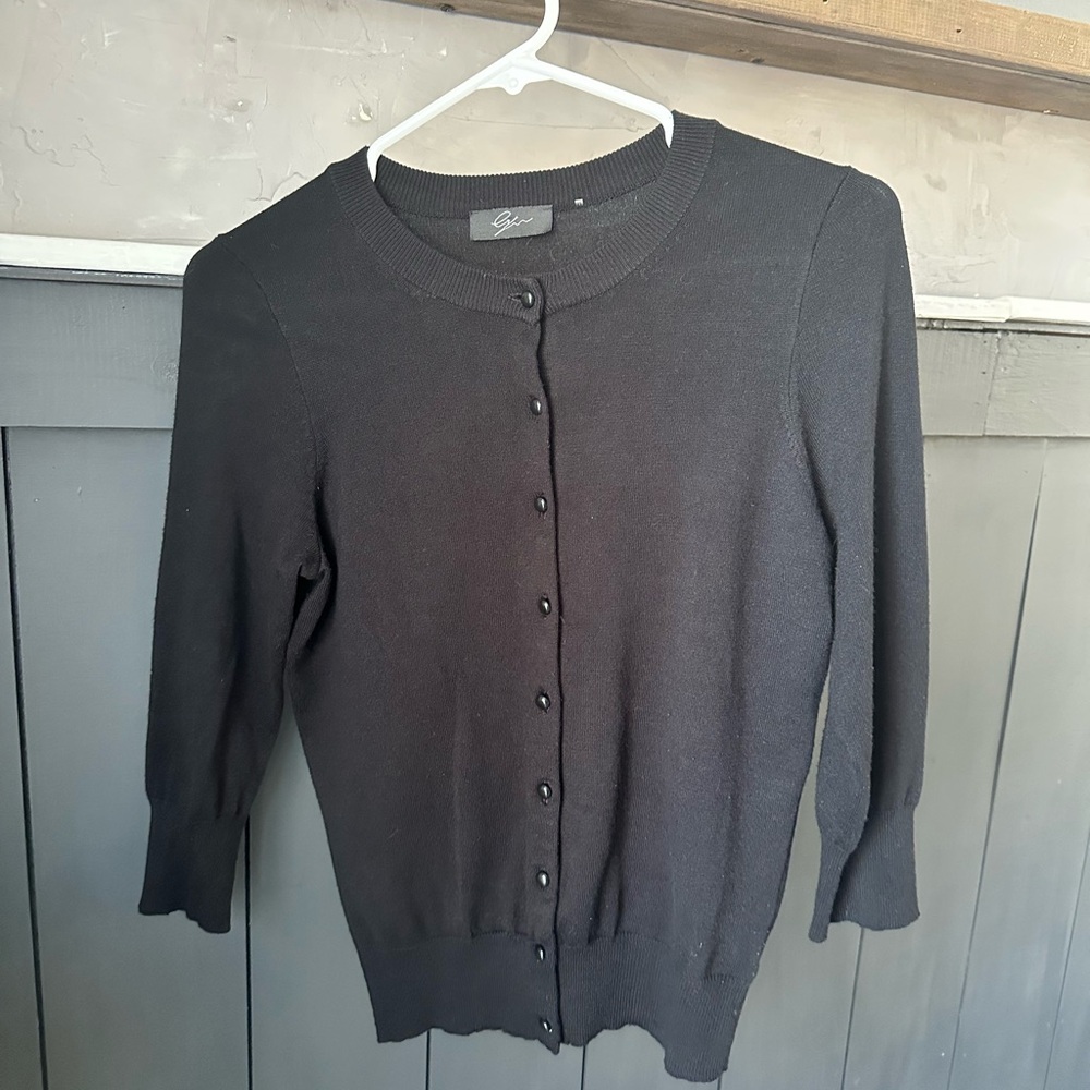 Cyrus Classic Button Up‎ Women's Black Button Up Academia Cardigan  size M